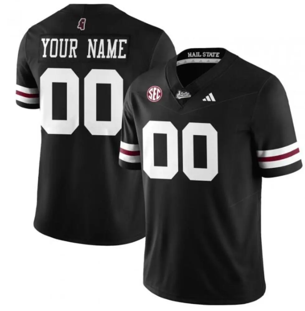 Mississippi State Bulldogs Custom 2025 Black Football Game Jersey