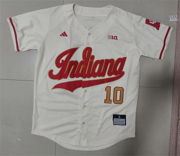 Indiana Hoosiers #10 Kyle Schwarber 2025 Cream College Baseball Game Jersey