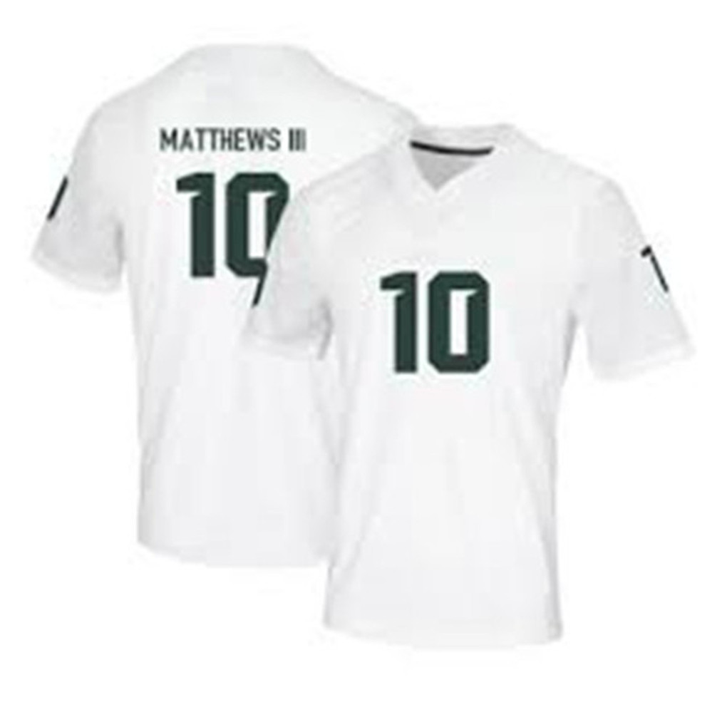 Michigan State Spartans #10 Wayne Matthews III  2025 White Football Game Jersey