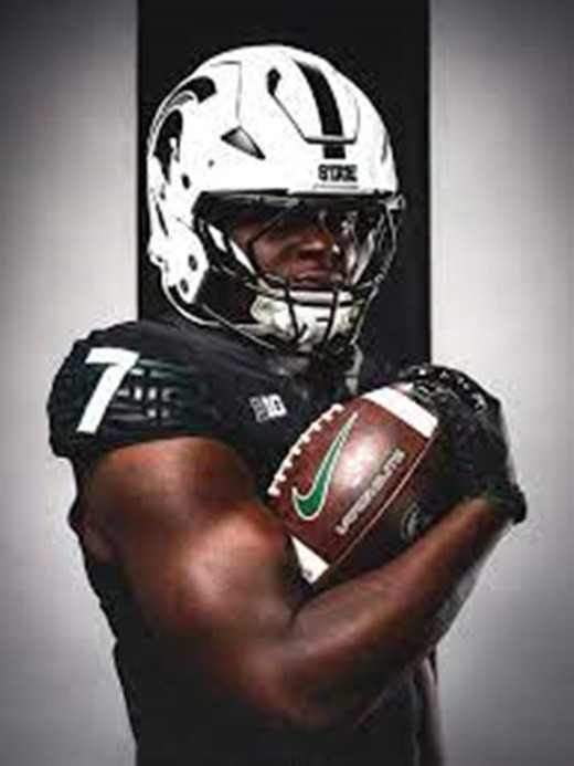 Michigan State Spartans #7 Brandon Tullis 2025 Black Football Game Jersey