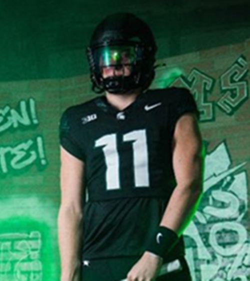 Michigan State Spartans #11 Alessio Milivojevic  2025 Black Football Game Jersey