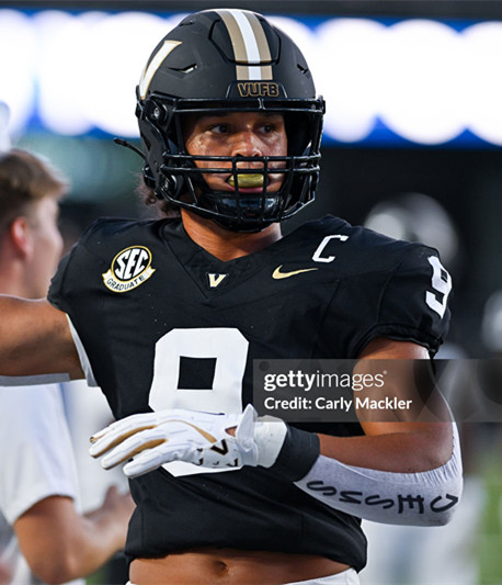 Vanderbilt Commodores #9 Eli Stowers Black White  Football Jersey