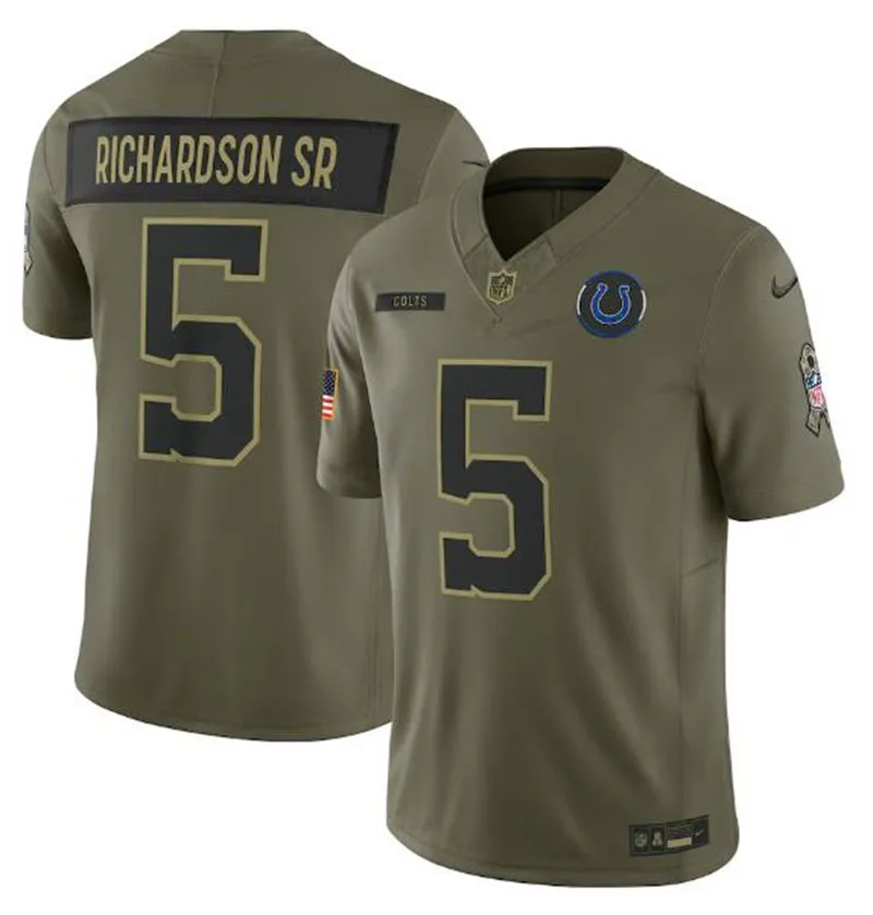 Mens Indianapolis Colts #5 Anthony Richardson Sr. Nike 2025 Salute to Service Limited Jersey - Olive