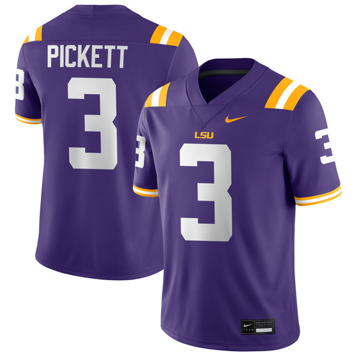 LSU Tigers #3 DJ Pickett Purple F.U.S.E. Limited College Football Game Jersey
