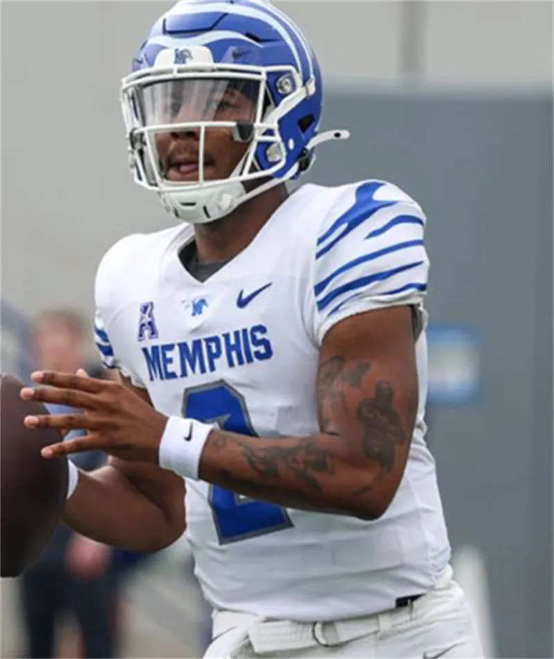 Memphis Tigers #2 Brendon Lewis 2025 White Football Game Jersey