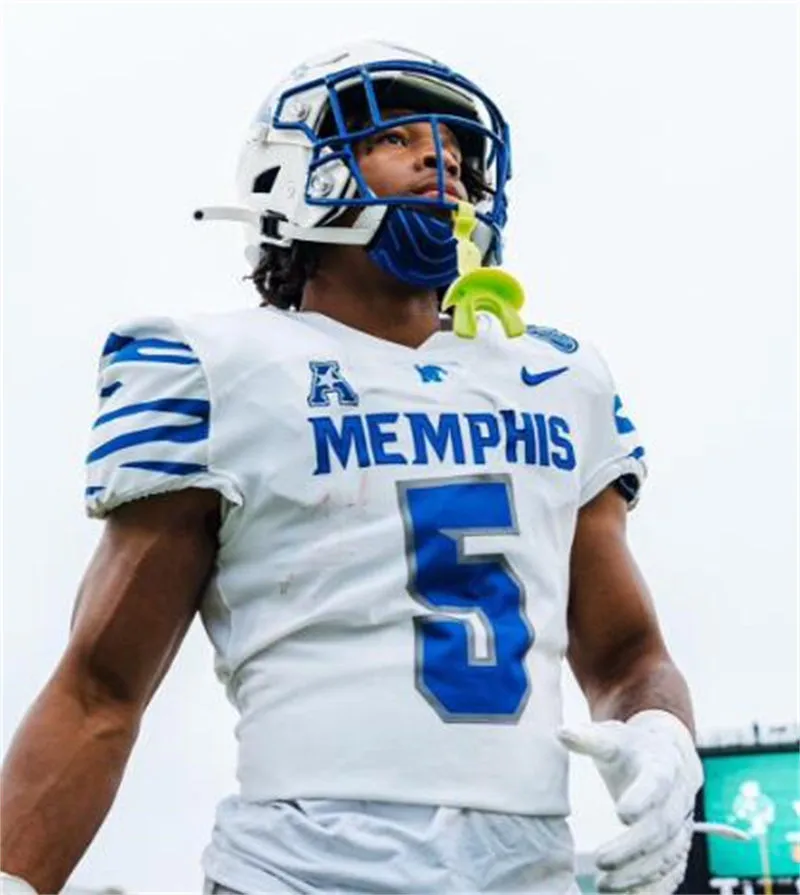 Memphis Tigers #5 Sutton Smith 2025 White Football Game Jersey