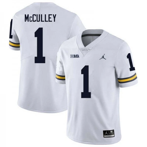 Michigan Wolverines #1 Donaven McCulley 2025 White Football Game Jersey