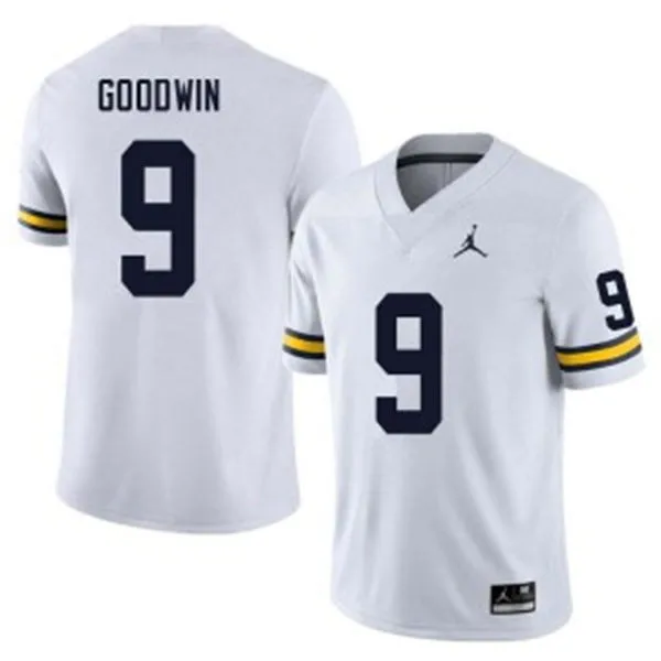 Michigan Wolverines #9 Channing Goodwin 2025 White Football Game Jersey