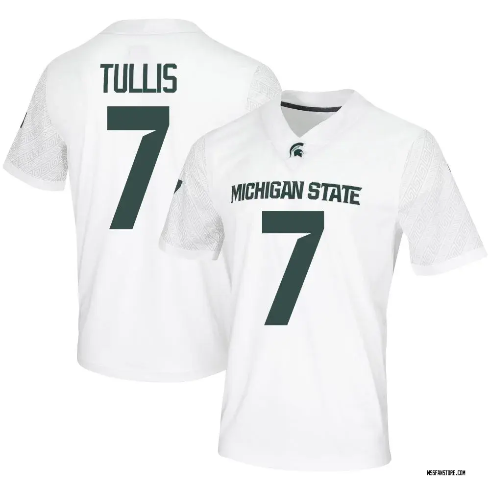 Michigan State Spartans #7 Brandon Tullis 2025 White Football Game Jersey