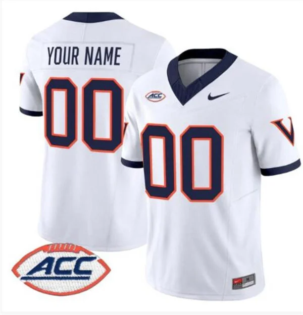 Virginia Cavaliers  Custom White 1995 Throwback Football Jersey