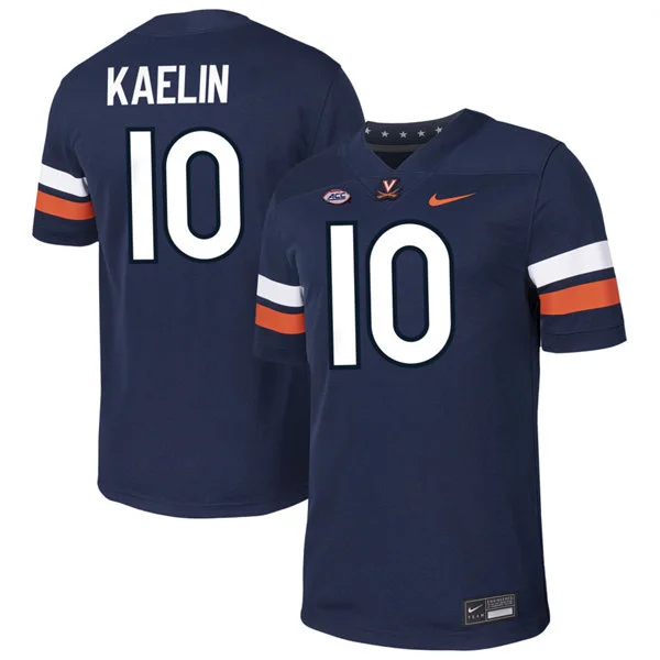 Virginia Cavaliers #10 Daniel Kaelin Navy 2025 Football Game Jersey