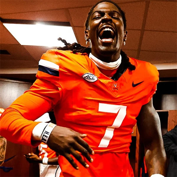 Virginia Cavaliers #7 Jahmal Edrine Orange 2025 Football Game Jersey