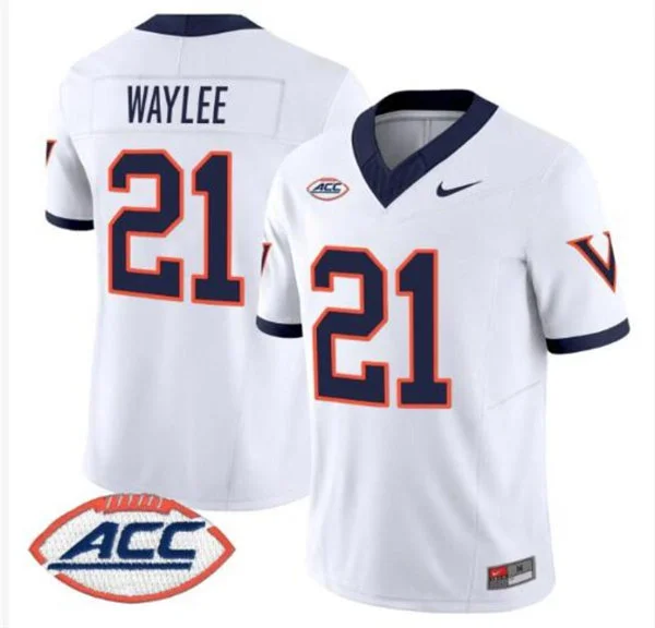 Virginia Cavaliers #21 Harrison Waylee White 1995 Throwback Football Jersey