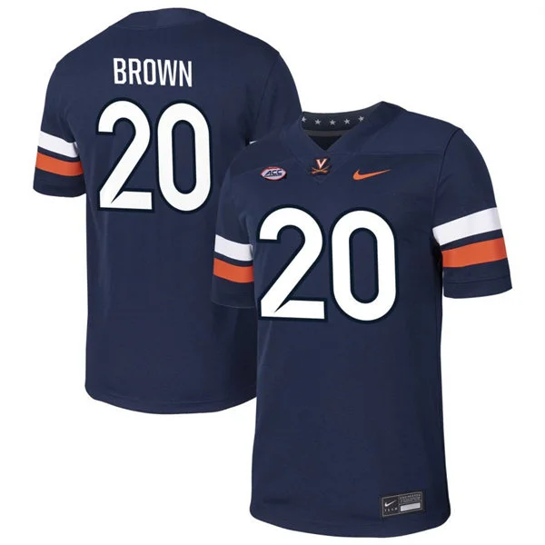 Virginia Cavaliers #20 Xavier Brown Navy 2025 Football Game Jersey