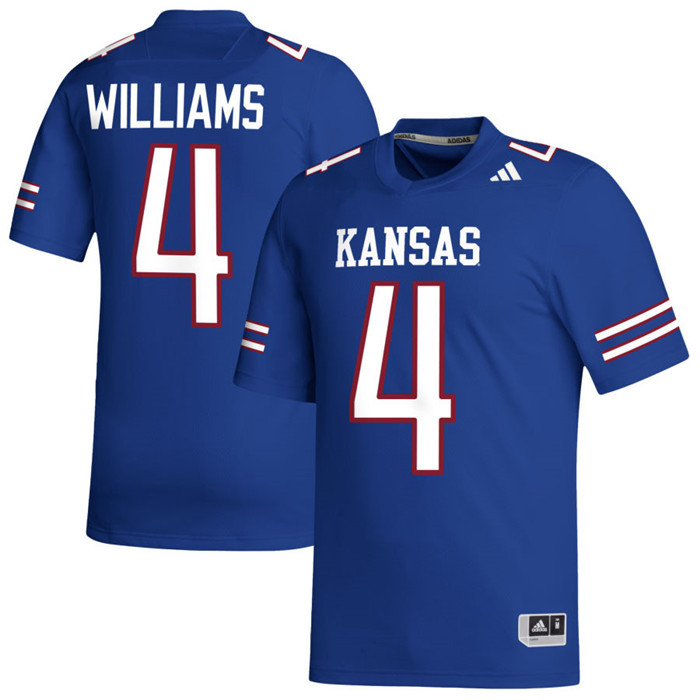 Kansas Jayhawks #4  Leshon Williams  2023 Royal Adidas Football Uniform Jersey