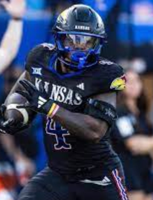 Kansas Jayhawks #4  Leshon Williams Adidas Alternate 2023 BLACKHAWK Football Jersey