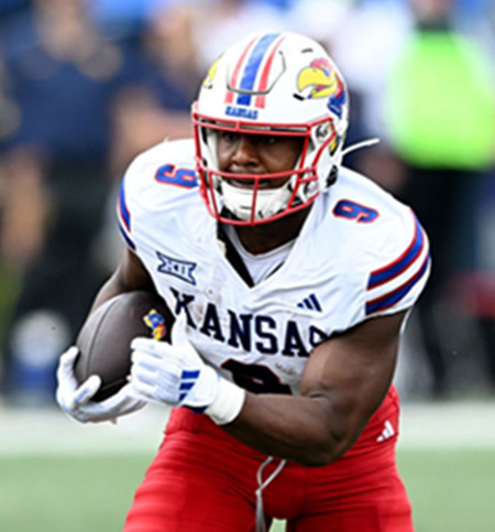 Kansas Jayhawks 9 Daniel Hishaw Jr.  Adidas 2025 White  Football Game Jersey