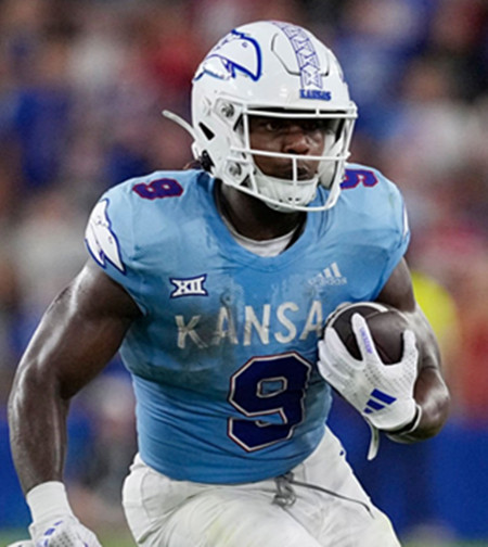 Kansas Jayhawks #9 Daniel Hishaw Jr.  HOMECOMING HAIL TO OLD KU UNIFORM Adidas POWDER BLUE Reverse Retro Football Jersey