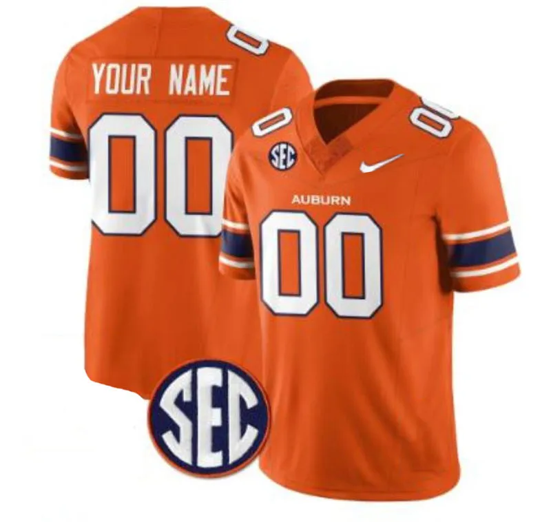 Auburn Tigers Custom Nike 2025 Orange Football Game Jersey
