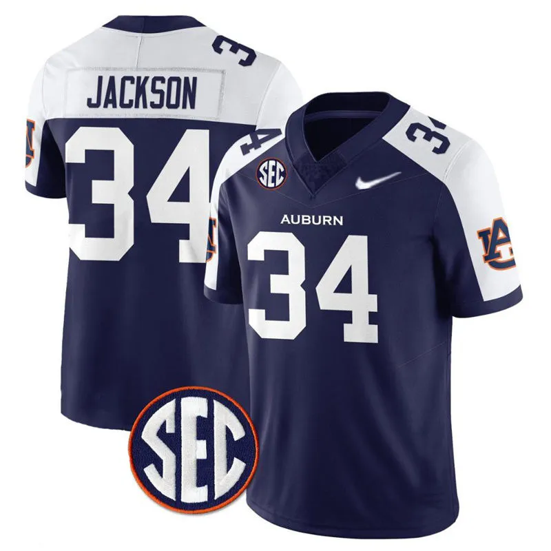 Auburn Tigers #34 Bo Jackson Navy White Gratitude Limited Football Jersey