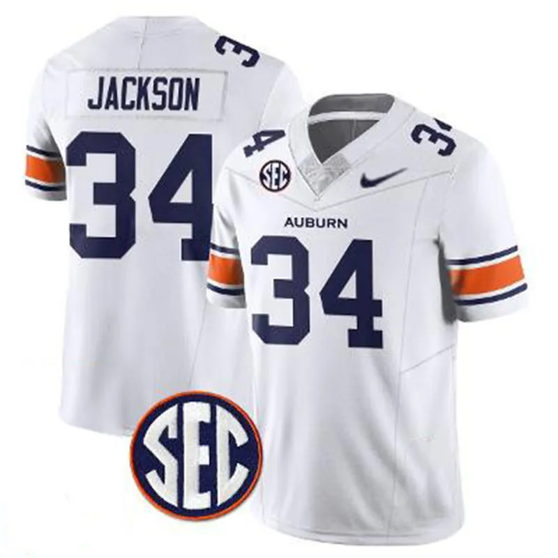 Auburn Tigers #34 Bo Jackson Nike 2025 White Football Game Jersey