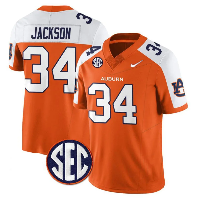 Auburn Tigers #34 Bo Jackson Orange White Gratitude Limited Football Jersey