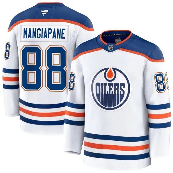 Men's Edmonton Oilers #88 Andrew Mangiapane Fanatics Away White Player Jersey