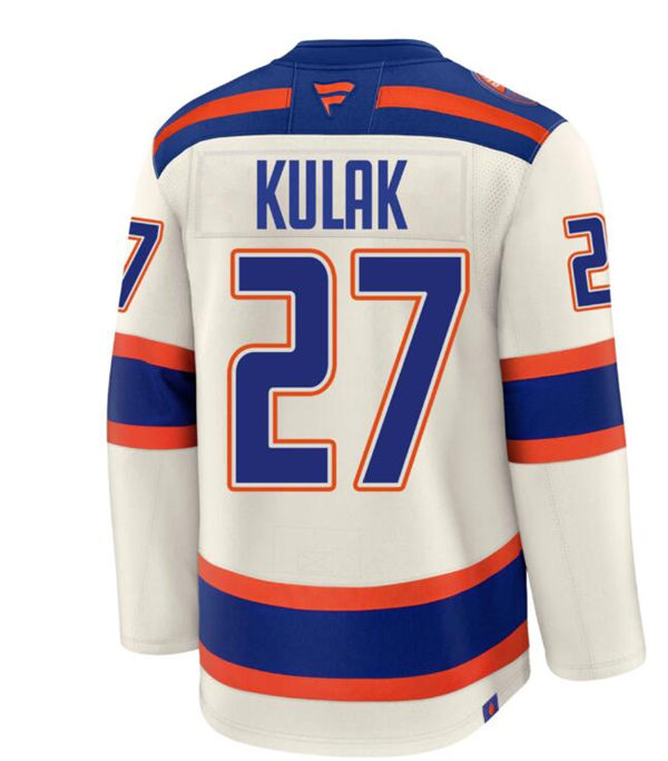 Men's Edmonton Oilers #27 Brett Kulak Cream Alternate Oil Country Jersey