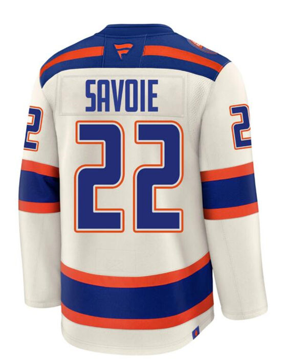 Men's Edmonton Oilers #22 Matt Savoie Cream Alternate Oil Country Jersey