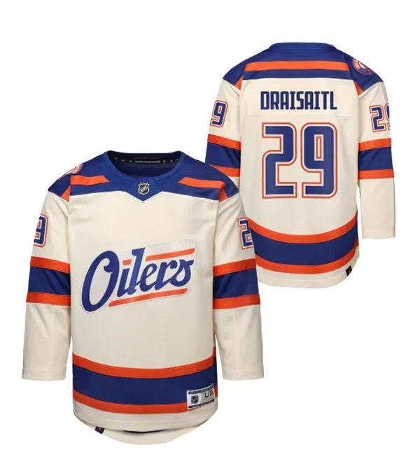 Youth Edmonton Oilers #29 Leon Draisaitl Cream Alternate Oil Country Jersey