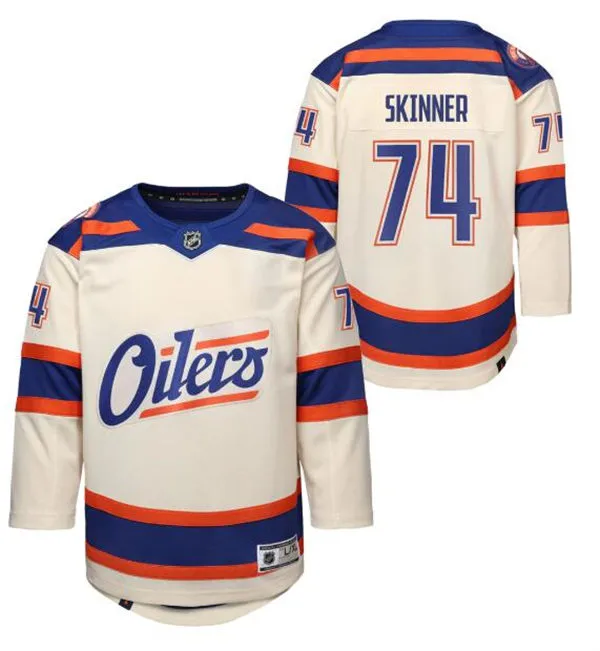 Youth Edmonton Oilers #74 Stuart Skinner Cream Alternate Oil Country Jersey