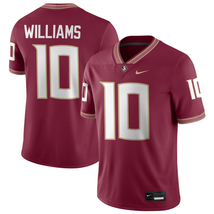 Florida State Seminoles #10 James Williams Nike 2025 Gamet Football Game Jersey