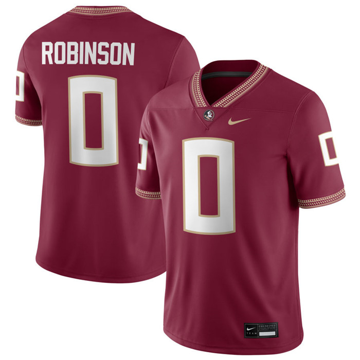 Florida State Seminoles #0 Duce Robinson Nike 2025 Gamet Football Game Jersey