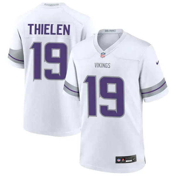 Men's Minnesota Vikings #19 Adam Thielen Nike White Alternate Vapor F.U.S.E. Winter Warrior Limited Jersey