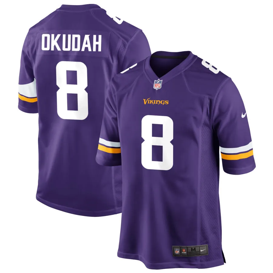 Men's Minnesota Vikings #8 Jeff Okudah  Nike Purple F.U.S.E. Vapor Limited Jersey