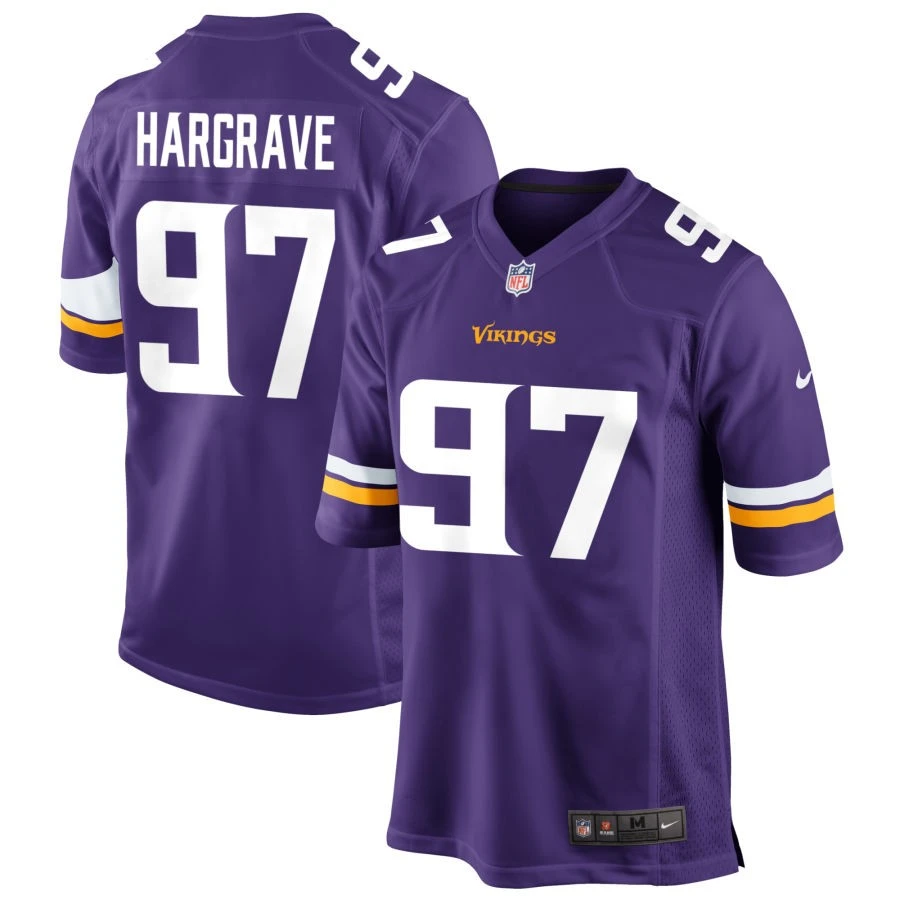 Men's Minnesota Vikings #97 Javon Hargrave Nike Purple F.U.S.E. Vapor Limited Jersey
