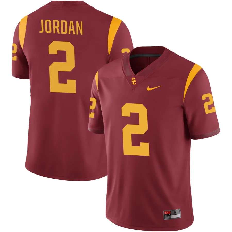 USC Trojans #2 Waymond Jordan BIG Cardinal with Name College Football Game Jersey