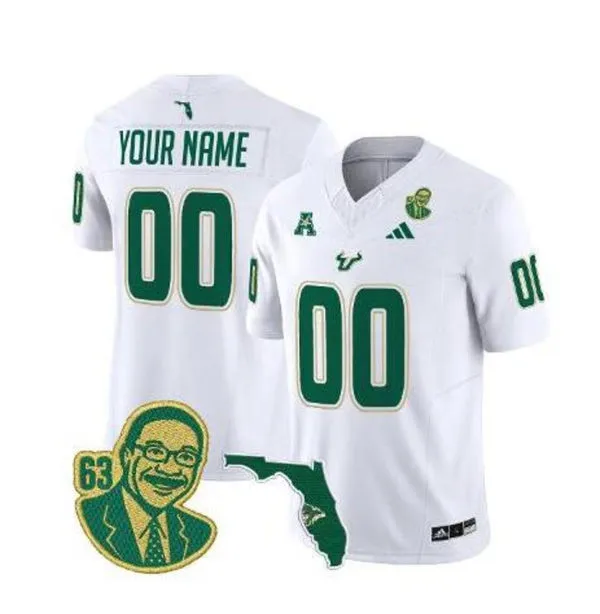 South Florida Bulls Custom 2025 White Football Game Jersey