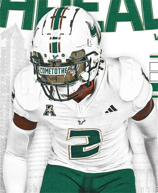 South Florida Bulls #2 Chas Nimrod 2025 White Football Game Jersey