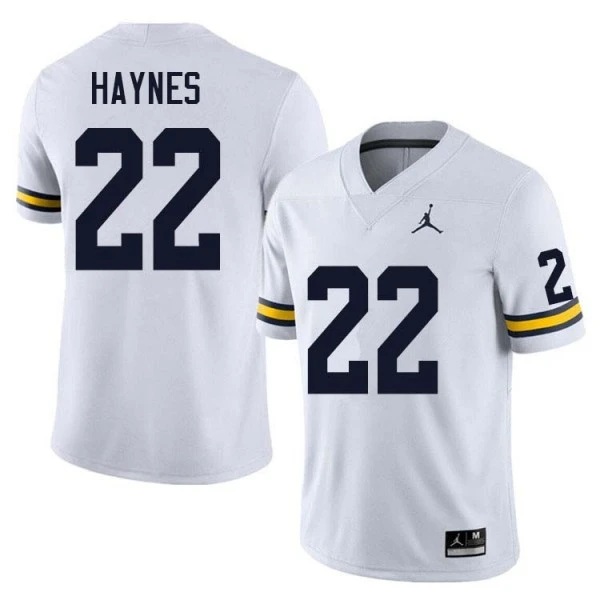 Michigan Wolverines #22 Justice Haynes  White College Football Game Jersey