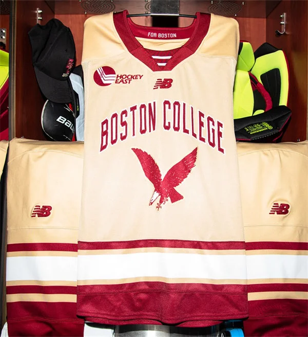Boston College Eagles Custom 2026 Gold College Hockey Game Jersey
