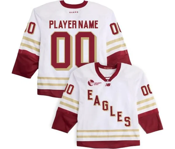 Boston College Eagles Custom 2026 White College Hockey Game Jersey