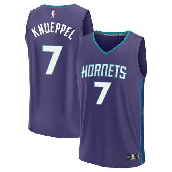 Men's Charlotte Hornets #7 Kon Knueppel Purple Statement Edition Swingman Jersey