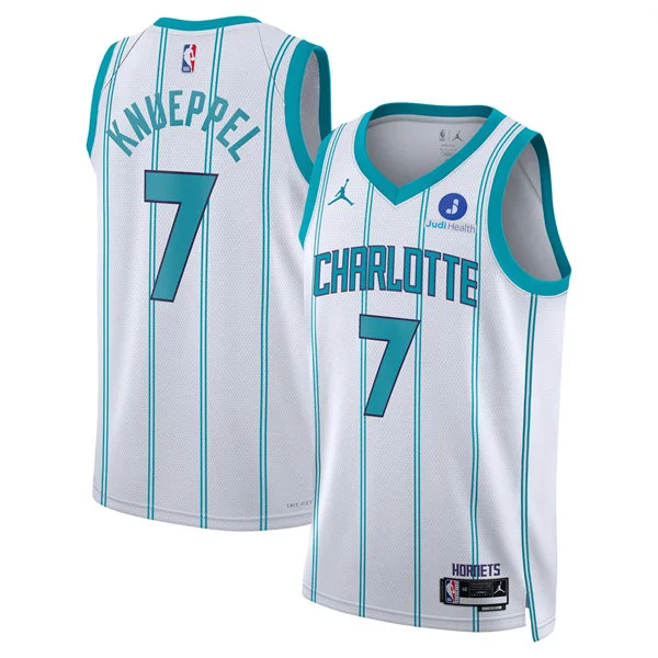 Men's Charlotte Hornets #7 Kon Knueppel White Association Edition Swingman Jersey
