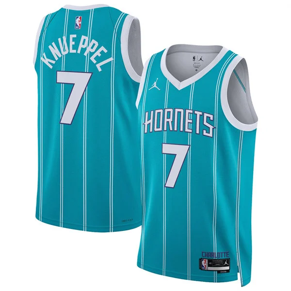 Men's Charlotte Hornets #7 Kon Knueppel Teal Icon Edition Swingman Jersey