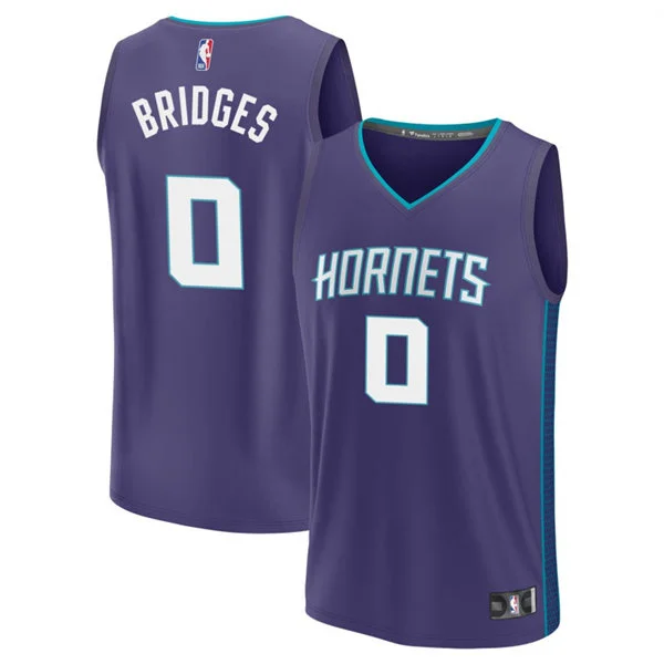 Men's Charlotte Hornets #0 Miles Bridges Purple Statement Edition Swingman Jersey