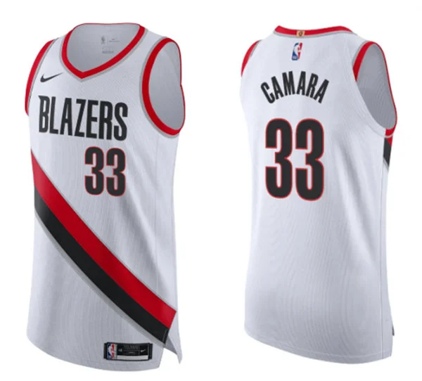 Mens Portland Trail Blazers #33 Toumani Camara White Association Edition Swingman Jersey