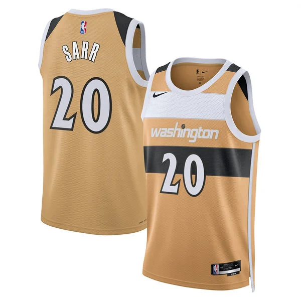 Mens Washington Wizards #20 Alex Sarr Gold 2025-26 City Edition Swingman Jersey