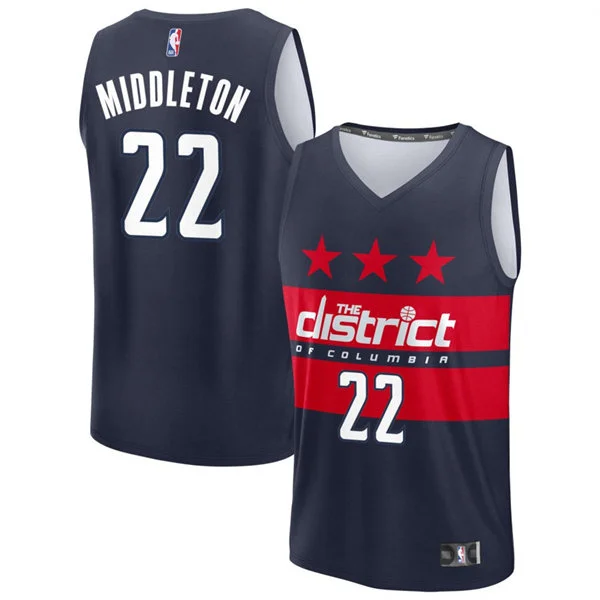 Mens Washington Wizards #22 Khris Middleton Navy Statement Edition Swingman Jersey