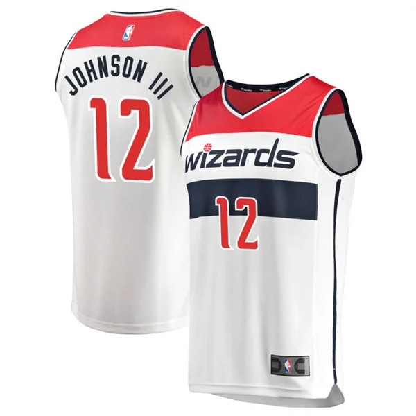 Mens Washington Wizards #12 Tre Johnson III Nike White Association Edition Swingman Jersey